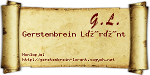 Gerstenbrein Lóránt névjegykártya