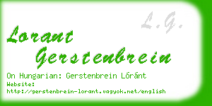 lorant gerstenbrein business card