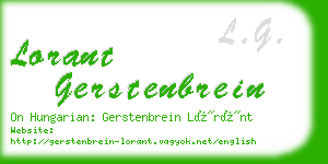 lorant gerstenbrein business card